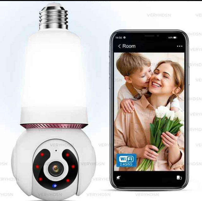 🔴 كامرة مراقبة على شكل المصباح الاصلية 100% خطيرة جدا 😱