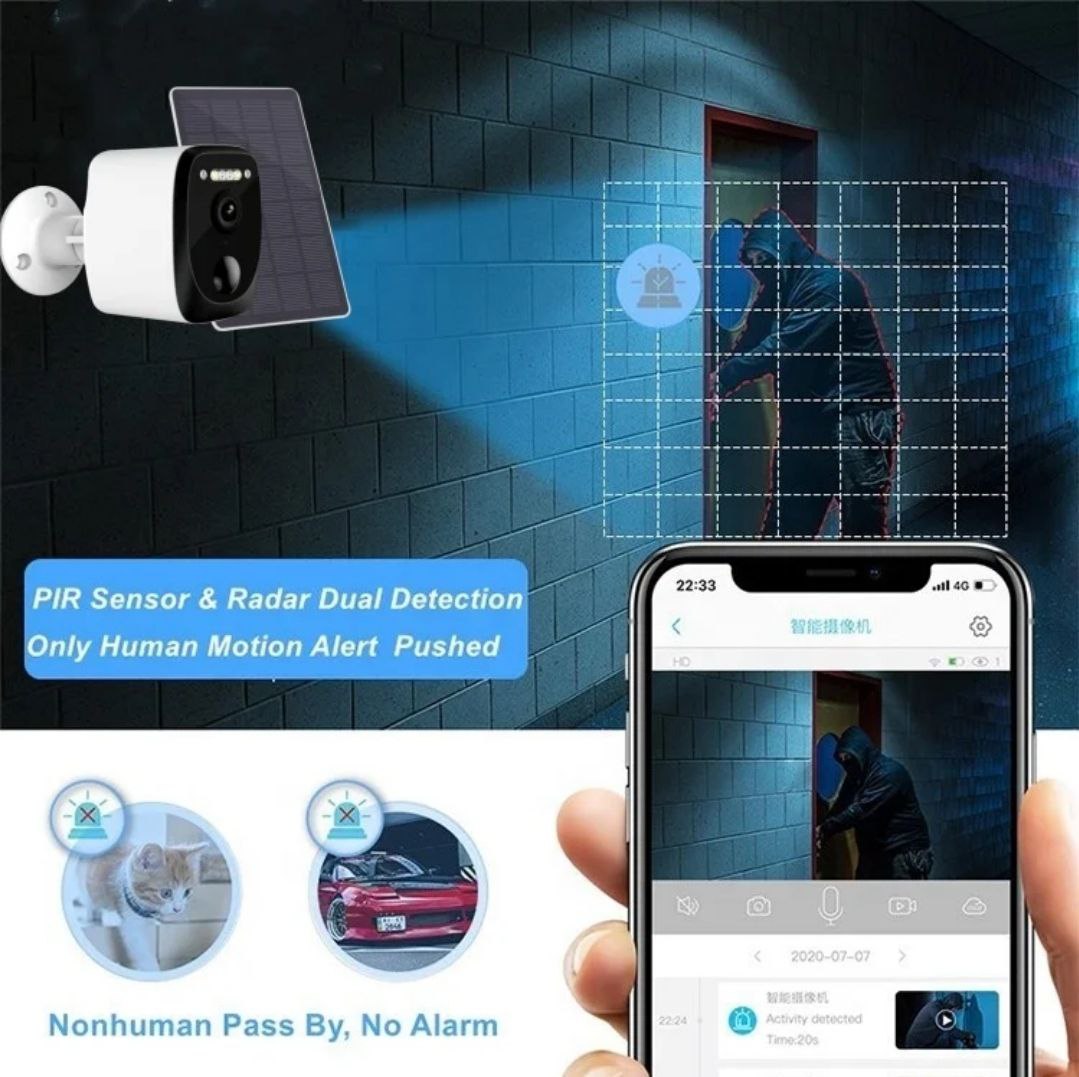 كاميرا 4G بالطاقة الشمسية تمشي بلا ويفي بلا تريستي 🔌